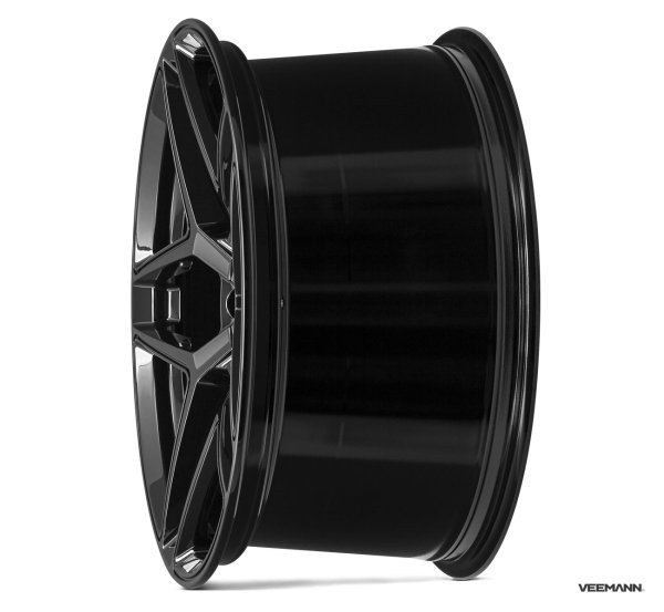NEW 20" VEEMANN VC650 ALLOY WHEELS IN GLOSS BLACK WITH WIDER 10" REARS