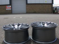 NEW 18 INCH OEMS 111 ALLOY WHEELS IN GLOSS GUNMETAL WITH DEEPER CONCAVE 9.5" REARS 5x120