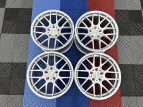 NEW 18 INCH VEEMANN VC359 M359 Y SPOKE ALLOY WHEELS IN QUARTZ SILVER WITH DEEPER CONCAVE 9.5" REARS 5x120