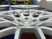 NEW 18 INCH VEEMANN VC359 M359 Y SPOKE ALLOY WHEELS IN QUARTZ SILVER WITH DEEPER CONCAVE 9.5" REARS 5x120