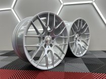 NEW 18 INCH VEEMANN VC359 M359 Y SPOKE ALLOY WHEELS IN QUARTZ SILVER WITH DEEPER CONCAVE 9.5" REARS 5x120
