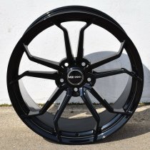NEW 19 INCH VEEMANN VC632 ALLOY WHEELS IN GLOSS BLACK WITH DEEPER CONCAVE 9.5" REAR 5x120