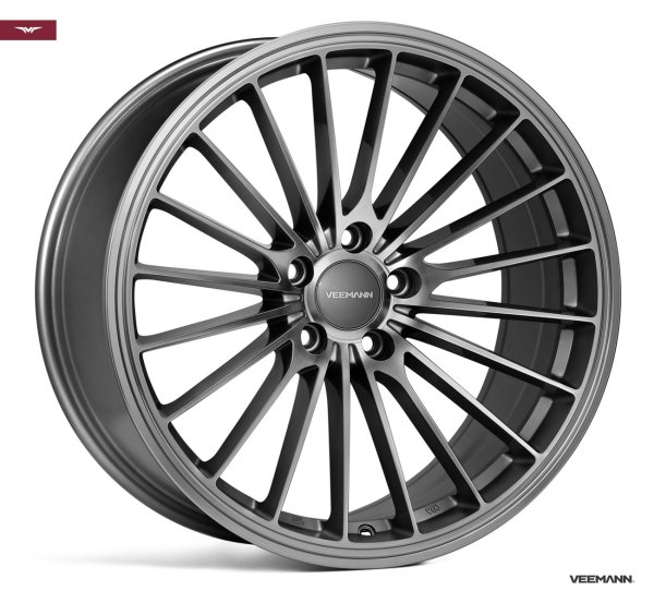 NEW 19 INCH VEEMANN V-FS36 ALLOY WHEELS IN GLOSS GRAPHITE, DEEPER CONCAVE 9.5" ALL ROUND 5x112