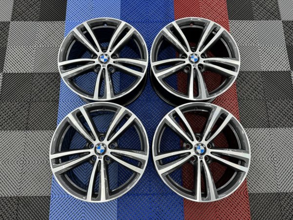 USED 19 INCH GENUINE BMW STYLE 442 F30/31 M DOUBLE SPOKE ALLOY WHEELS,WIDE REAR, FULLY REFURBED 5x120