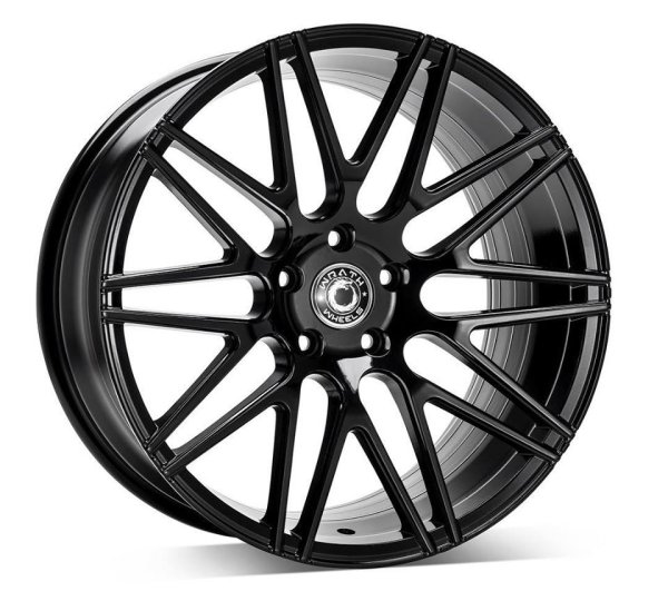 NEW 20 INCH WRATH WF3 FLOW FORMED ALLOY WHEELS IN GLOSS BLACK WITH DEEPER CONCAVE 10" REARS 5x120