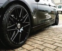 NEW 20 INCH WRATH WF3 FLOW FORMED ALLOY WHEELS IN GLOSS BLACK WITH DEEPER CONCAVE 10" REARS 5x120