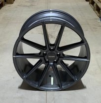 NEW 21 INCH VEEMANN V-FS4 ALLOY WHEELS IN GLOSS GRAPHITE WITH DEEPER CONCAVE 10.5" REARS 5x120