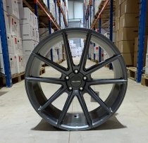 NEW 21 INCH VEEMANN V-FS4 ALLOY WHEELS IN GLOSS GRAPHITE WITH DEEPER CONCAVE 10.5" REARS 5x120