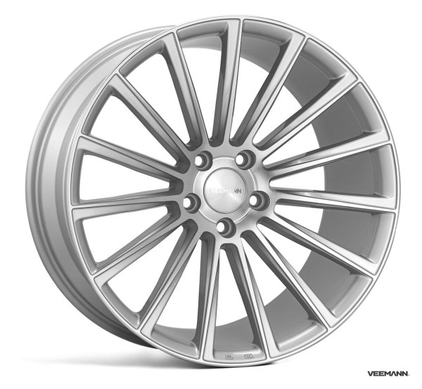 NEW 20 INCH VEEMANN V-FS55 ALLOY WHEELS IN SILVER MACHINED, DEEPER CONCAVE 10" REARS ALL ROUND 5x112