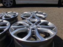 USED 17 INCH GENUINE MERCEDES 5 TWIN SPOKE ALLOY WHEELS,FULLY REFURBED , W205 204 C CLASS + FIT A/B CLASS 5x112