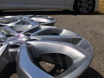 USED 17 INCH GENUINE MERCEDES 5 TWIN SPOKE ALLOY WHEELS,FULLY REFURBED , W205 204 C CLASS + FIT A/B CLASS 5x112