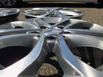 USED 17 INCH GENUINE MERCEDES 5 TWIN SPOKE ALLOY WHEELS,FULLY REFURBED , W205 204 C CLASS + FIT A/B CLASS 5x112