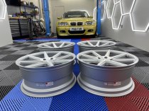 NEW 20 INCH ISPIRI ISR8 ALLY WHEELS IN SATIN SILVER WITH SATIN POLISHED FACE AND DEEPER CONCAVE 10.5" REARS 5x120