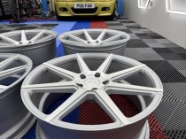 NEW 20 INCH ISPIRI ISR8 ALLY WHEELS IN SATIN SILVER WITH SATIN POLISHED FACE AND DEEPER CONCAVE 10.5" REARS 5x120
