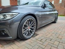 NEW 19 INCH ISPIRI FFP1 ALLOY WHEELS IN CARBON GREY BRUSHED, WITH DEEPER CONCAVE 10" REARS 5x120