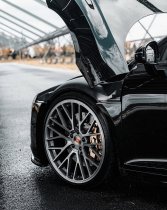 NEW 19 INCH ISPIRI FFP1 ALLOY WHEELS IN CARBON GREY BRUSHED WITH DEEPER CONCAVE 9.5" REAR OPTION 5x112