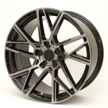 NEW 19" ZITO ZF-X FLOW FORMED ALLOY WHEELS IN GLOSS BLACK WITH POLISHED FACE WITH DEEPER CONCAVE 9.5" REAR