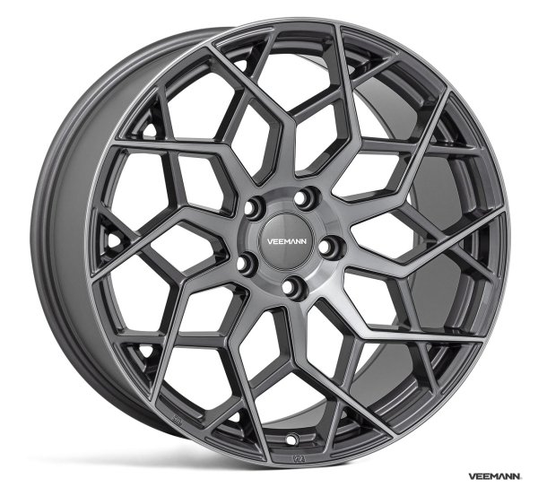 NEW 19" VEEMANN V-FS42 ALLOY WHEELS IN GRAPHITE SMOKE POLISHED WITH WIDER 9.5" REAR OPTION