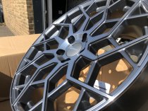 NEW 19 INCH VEEMANN V-FS42 ALLOY WHEELS IN GRAPHITE SMOKE MACHINE WITH DEEPER CONCAVE 9.5" REAR OPTION 5x112