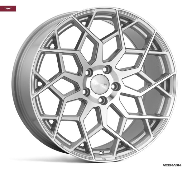 NEW 19" VEEMANN V-FS42 ALLOY WHEELS IN SILVER POL WITH WIDER 9.5" REARS