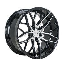 NEW 20″ 1AV ZX11 ALLOY WHEELS IN GLOSS BLACK WITH POLISHED FACE DEEPER CONCAVE 10″ REARS