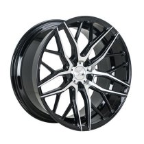 NEW 20 INCH 1AV ZX11 ALLOY WHEELS IN GLOSS BLACK WITH POLISHED FACE DEEPER CONCAVE 10″ REARS 5x120