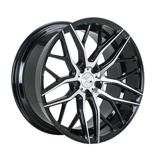 NEW 20 INCH 1AV ZX11 ALLOY WHEELS IN GLOSS BLACK WITH POLISHED FACE DEEPER CONCAVE 10" REARS 5x120