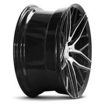 NEW 20" 1AV ZX11 ALLOY WHEELS IN GLOSS BLACK WITH POLISHED FACE DEEPER CONCAVE 10" REARS