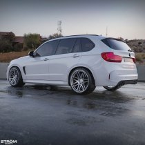 NEW 22 INCH STROM STR3 F14 ALLOY WHEELS IN QUARTZ SILVER WITH ULTRA DEEP CONCAVE 12" REAR OPTION 5x120