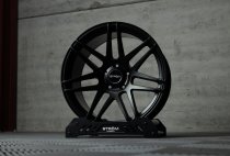 NEW 19 INCH STROM STR3 ALLOY WHEELS IN SATIN BLACK WITH DEEP CONCAVE 10" REAR OPTION 5x120