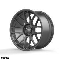 NEW 19 INCH STROM STR2 ALLOY WHEELS IN SATIN GUNMETAL WITH DEEPER CONCAVE 9.5" OR 10" REARS 5x120