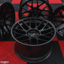 NEW 18 INCH STROM STR2 ALLOY WHEELS IN SATIN BLACK WITH DEEPER CONCAVE 10" REAR OPTION 5x120