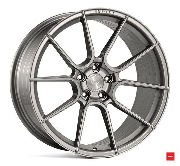 NEW 19 INCH ISPIRI FFR6 ALLOY WHEELS IN CARBON GREY BRUSHED WITH DEEPER CONCAVE 9.5" REAR OPTION 5x112