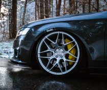 NEW 18 INCH VEEMANN V-FS38 ALLOY WHEELS IN SILVER MACHINED WITH DEEPER CONCAVE 9" REAR ALL ROUND 5x120