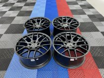 NEW 18 INCH VEEMANN VC359 M359 Y SPOKE ALLOY WHEELS IN SATIN BLACK WITH DEEPER CONCAVE 9.5" REARS 5x120