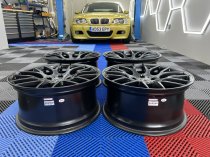 NEW 18 INCH VEEMANN VC359 M359 Y SPOKE ALLOY WHEELS IN SATIN BLACK WITH DEEPER CONCAVE 9.5" REARS 5x120