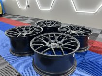 NEW 18 INCH VEEMANN VC359 M359 Y SPOKE ALLOY WHEELS IN SATIN BLACK WITH DEEPER CONCAVE 9.5" REARS 5x120