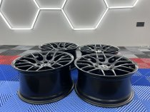 NEW 18 INCH VEEMANN VC359 M359 Y SPOKE ALLOY WHEELS IN SATIN BLACK WITH DEEPER CONCAVE 9.5" REARS 5x120