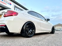 NEW 18 INCH VEEMANN VC359 M359 Y SPOKE ALLOY WHEELS IN SATIN BLACK WITH DEEPER CONCAVE 9.5" REARS 5x120