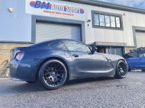 NEW 18 INCH VEEMANN VC359 M359 Y SPOKE ALLOY WHEELS IN SATIN BLACK WITH DEEPER CONCAVE 9.5" REARS 5x120