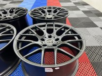 NEW 18 INCH VEEMANN VC359 M359 Y SPOKE ALLOY WHEELS IN SATIN BLACK WITH DEEPER CONCAVE 9.5" REARS 5x120