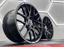 NEW 18 INCH VEEMANN VC359 M359 Y SPOKE ALLOY WHEELS IN SATIN BLACK WITH DEEPER CONCAVE 9.5" REARS 5x120