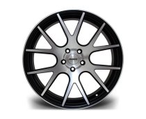 NEW 20 INCH RIVIERA RV185 ALLOY WHEELS IN MATT BLACK WITH POLISHED FACE AND DEEPER CONCAVE 9.5" REARS 5x120