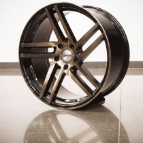 NEW 20 INCH RIVIERA TWIST ALLOY WHEELS IN BLACK WITH POLISHED FACE AND BRONZE TINTED LACQURE, DEEPER CONCAVE 9.5" REARS 5x120