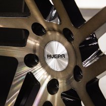 NEW 20 INCH RIVIERA TWIST ALLOY WHEELS IN BLACK WITH POLISHED FACE AND BRONZE TINTED LACQURE, DEEPER CONCAVE 9.5" REARS 5x120