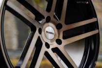 NEW 20 INCH RIVIERA TWIST ALLOY WHEELS IN BLACK WITH POLISHED FACE AND BRONZE TINTED LACQURE, DEEPER CONCAVE 9.5" REARS 5x120
