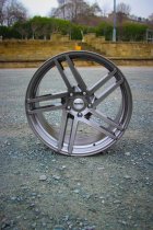 NEW 20 INCH RIVIERA TWIST ALLOY WHEELS IN CARBON GRIGIO GUNMETAL WITH DEEPER CONCAVE 9.5" REARS 5x120