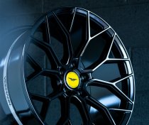 NEW 18 INCH VEEMANN V-FS66 ALLOY WHEELS IN GLOSS BLACK WITH DEEPER CONCAVE 9" REAR OPTION 5x112