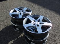 USED 18 INCH GENUINE MERCEDES AMG 5 SPOKE ALLOY WHEELS WITH GUNMETAL WITH POLISHED FACE A C CLASS 5x112