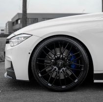 NEW 18 INCH VEEMANN V-FS34 ALLOY WHEELS IN GLOSS BLACK WITH DEEPER CONCAVE 9J REAR OPTION 5x112